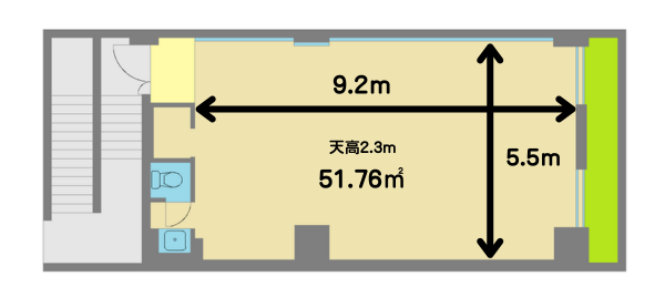 高田馬場駅 馬場稽古 レンタルスタジオ 稽古場 大きさ 広さ 図面